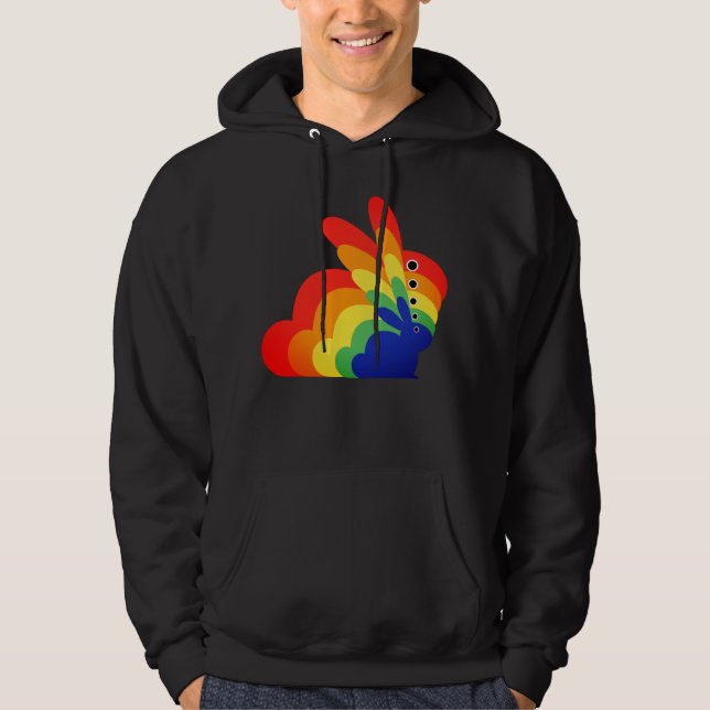 Sudadera Conejo de Pascua Arcoíris - Pascua (Anverso)