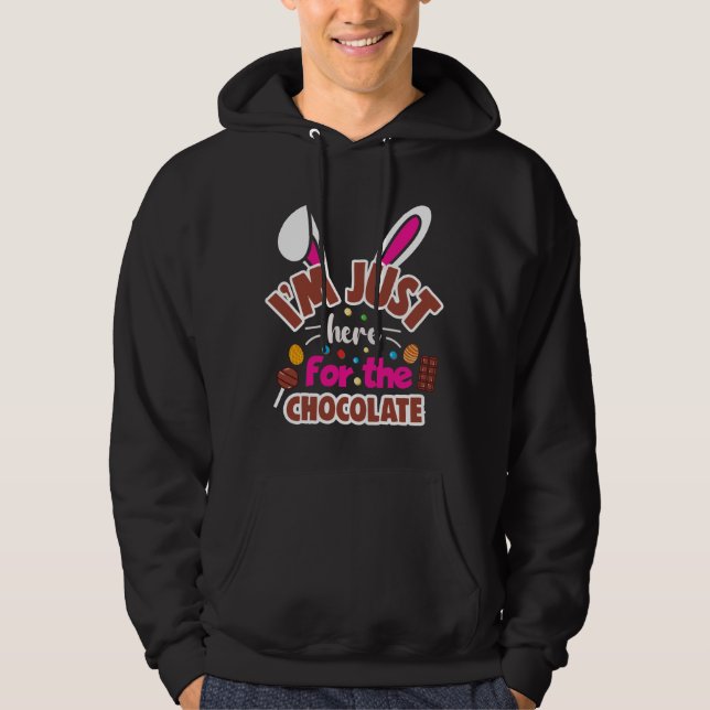 Sudadera Conejo de Pascua estoy aquí por el chocolate (Anverso)