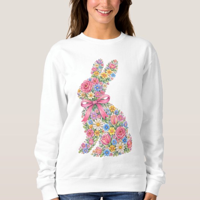 Sudadera Conejo de Pascua floral (Anverso)