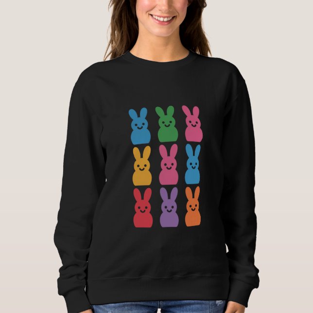 Sudadera Conejo de Pascua Huevos Cuadros Leopardo (Anverso)