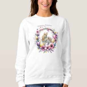 Sudadera Conejo de Pascua Personalizado Acuarela