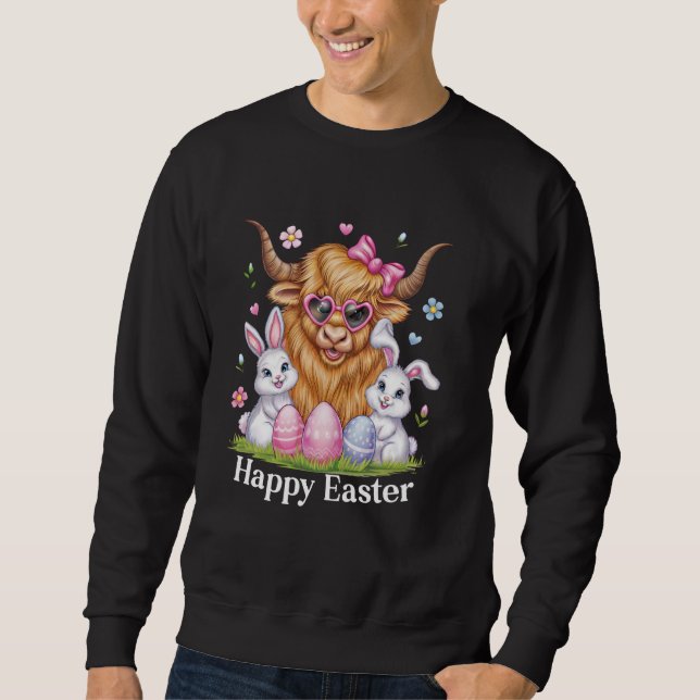 Sudadera Conejo de Vaca de las Tierras Altas Orejas de Lazo (Anverso)