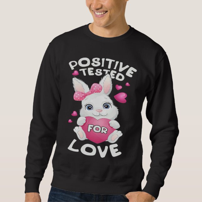 Sudadera Conejo del día de San Valentín con corazón rosa pa (Anverso)