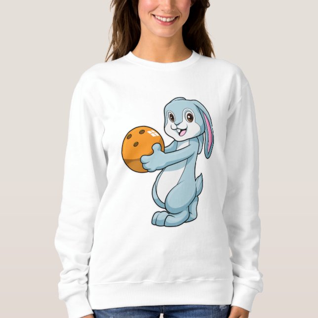 Sudadera Conejo en Bowling con bolas (Anverso)