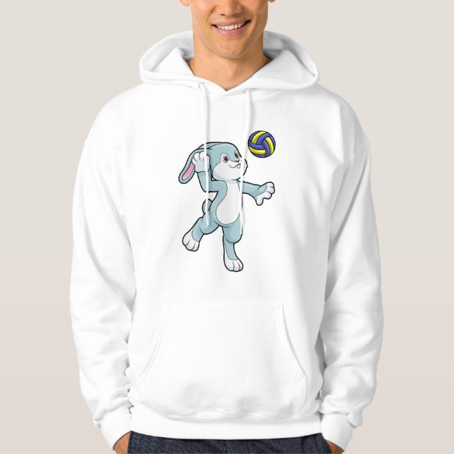 Sudadera Conejo en deportes con voleibol (Anverso)