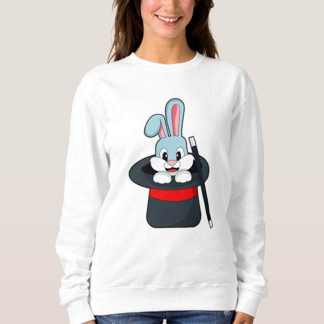 Sudadera Conejo en la magia con la mano y el Gorra (Anverso)