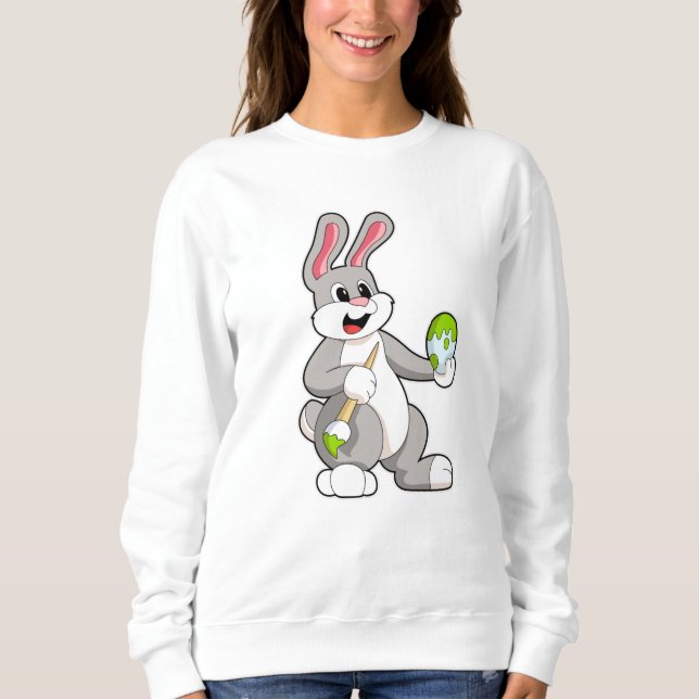 Sudadera Conejo en pintura con huevo (Anverso)