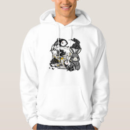 Sudadera Conejo Esqueleto Kawaii y Arte de Pez Zen