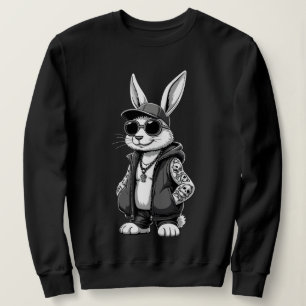 Sudadera Conejo genial de Hip Hop con gafas de sol ropa urb