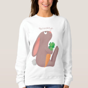 Sudadera Conejo lindo con personalizado de zanahoria sentad