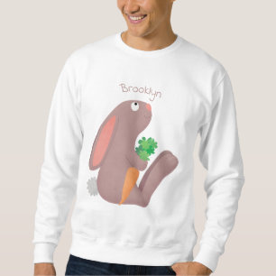 Sudadera Conejo lindo con personalizado de zanahoria sentad