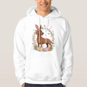 Sudadera Conejo perro vintage de Pascua Dachshund con huevo