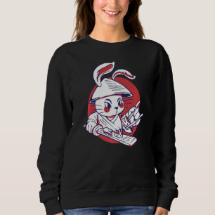 Sudadera Conejo samurai haciendo sushi japonés