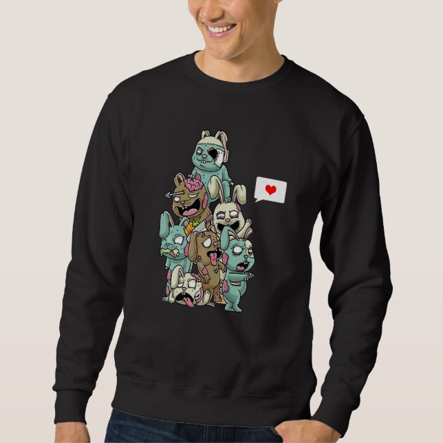 Sudadera Conejo Zombie Scary Halloween Bunny (Anverso)