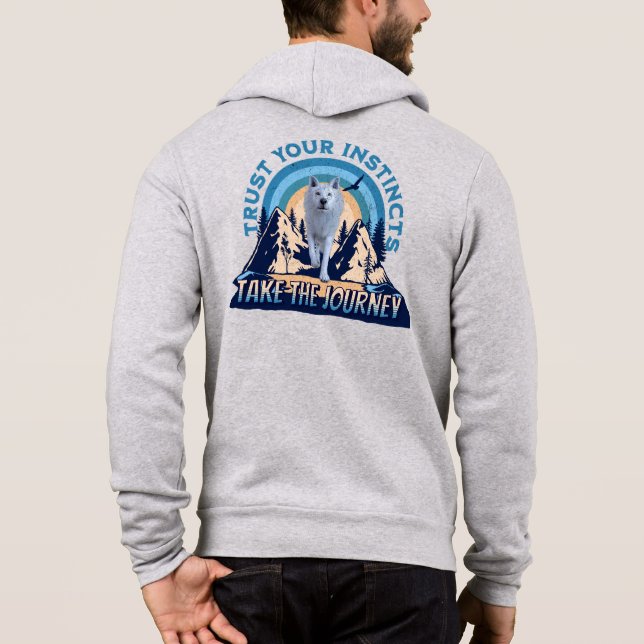 Sudadera Confía en tus instintos en el lobo ártico (Reverso)