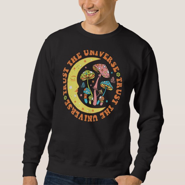 Sudadera Confiar en el inspirador hongo retro hippie del un (Anverso)
