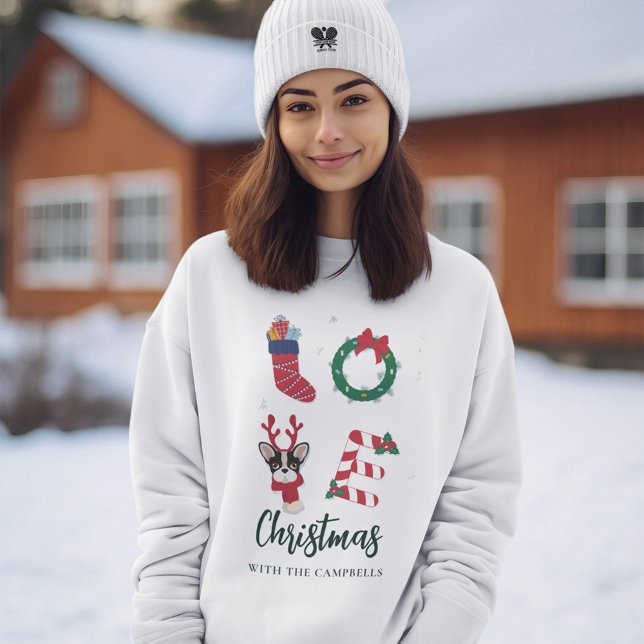 Sudadera Confrontación de nombre de familia de Navidades fe (Christmas with the Family Matching Sweatshirt)