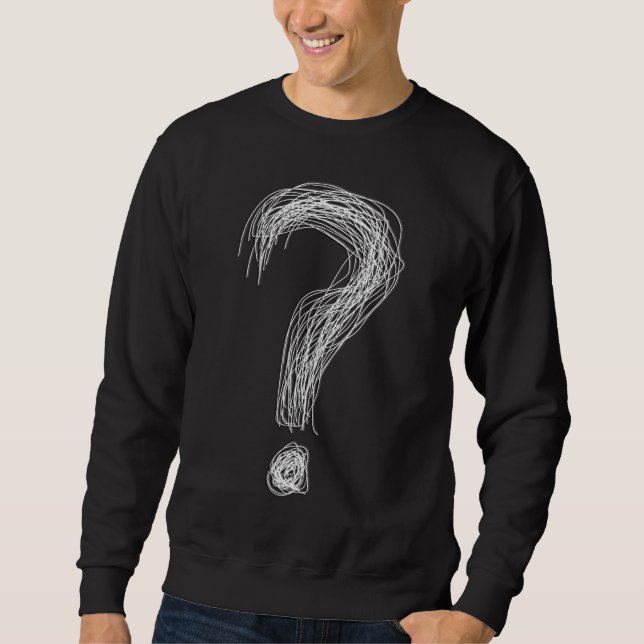 Sudadera Confused Scribble Question Mark Chaos Overthinking (Anverso)