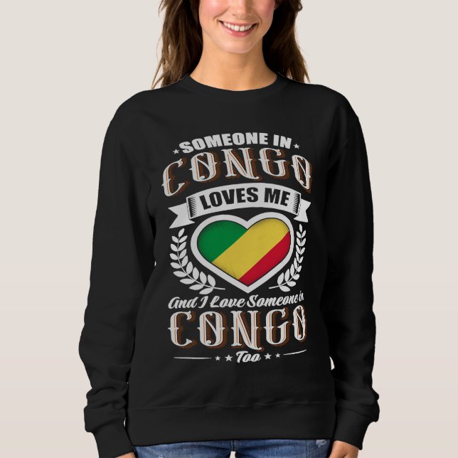 Sudadera Congo Heart Flag Alguien en Congo Me Ama (Anverso)