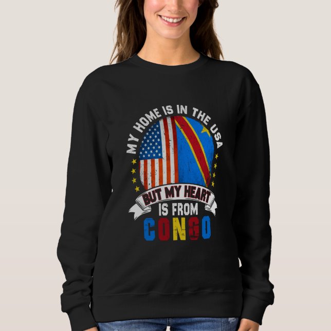 Sudadera Congolese American Patriot Heart is from Congo Fla (Anverso)