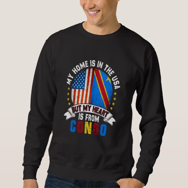 Sudadera Congolese American Patriot Heart is from Congo Fla (Anverso)