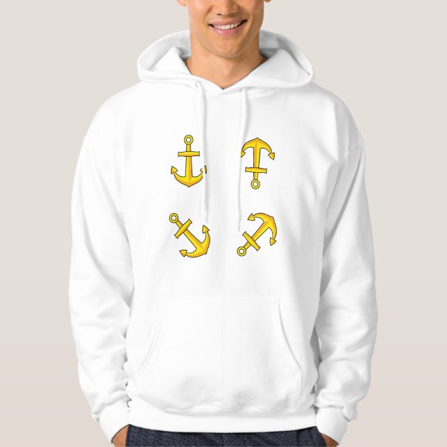Sudadera Conjunto de anclaje de barco de oro del personaliz (Anverso)
