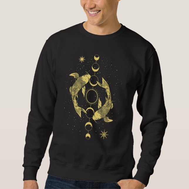 Sudadera Conjunto Koi Ying Yang Carp Sun Moon Fase Japón St (Anverso)