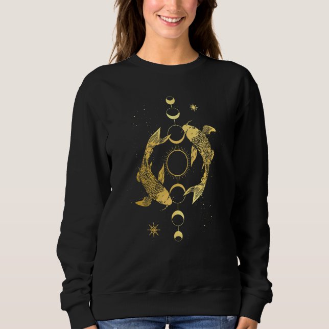 Sudadera Conjunto Koi Ying Yang Carp Sun Moon Fase Japón St (Anverso)