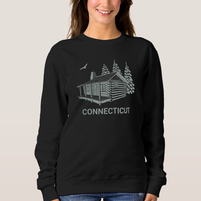 Sudadera Connecticut Cabin Camping Wilderness Camp Nature O (Anverso)