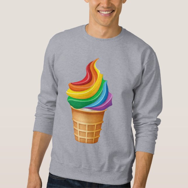 Sudadera Cono de helado de arcoiris (Anverso)