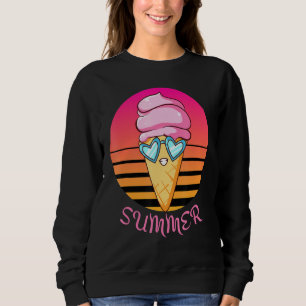 Sudadera Cono De Helado De Verano De Amanecer Con Gafas De
