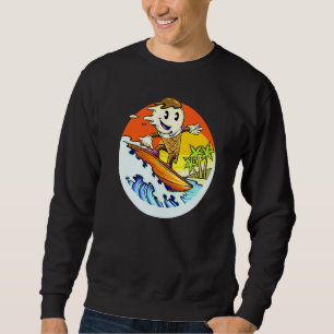 Sudadera Cono De Helado Montando Olas En Una Tabla De Surf
