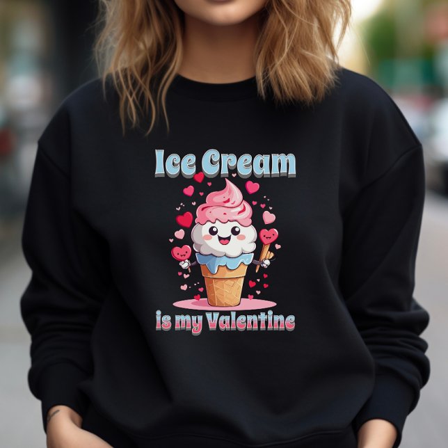 Sudadera Cono de helados kawaii divertido del Día de San Va (Subido por el creador)