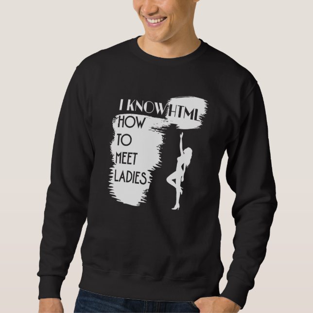 Sudadera Conozco HTML Cómo conocer a damas para Geeks progr (Anverso)