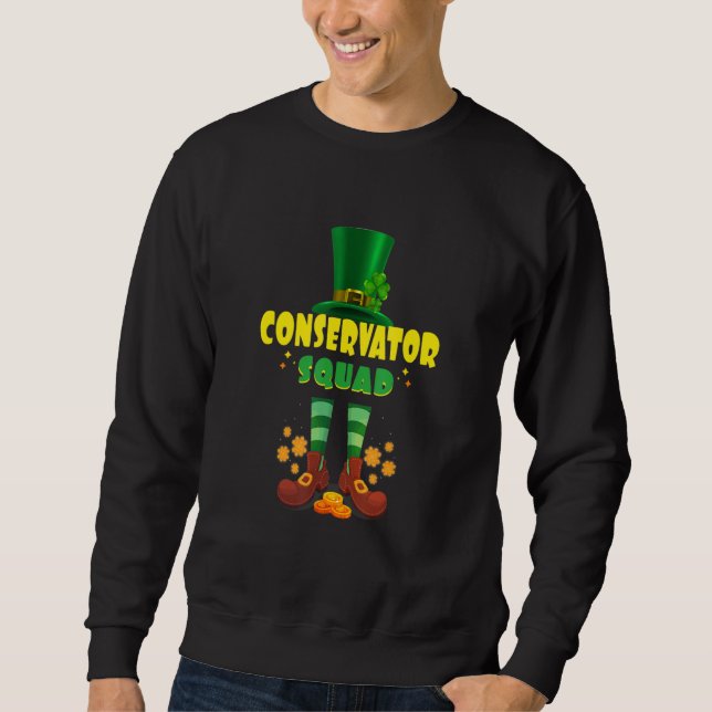 Sudadera Conservador Squad Funny Irlandés St Patrick Day 2 (Anverso)