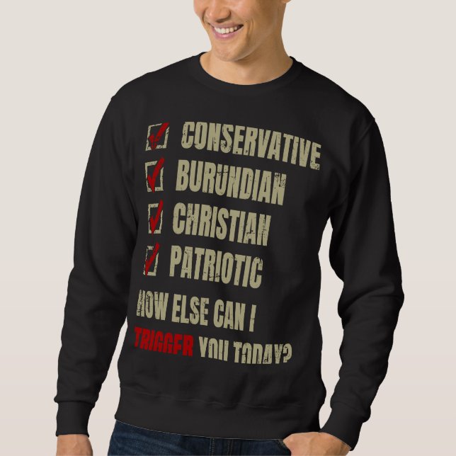 Sudadera Conservative Burundian Christian Patriotic (Anverso)