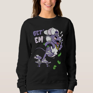 Sudadera Consigue Rocket Skateboard Ratón Púrpura Intenso 1
