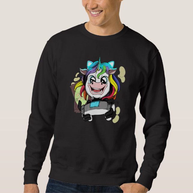 Sudadera Conso del controlador de auriculares de Unicornio  (Anverso)