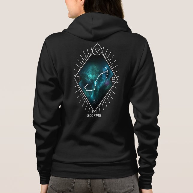 Sudadera Constelación de Escorpio y símbolo zodiaco (Reverso)