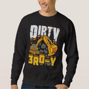 Sudadera Construcción 3.ᵉʳ Birthday Dirty 3rd-Y Excavato