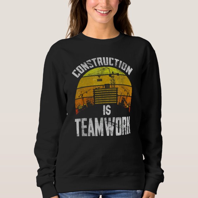 Sudadera Construcción: Sitio De Trabajadores En Equipo (Anverso)