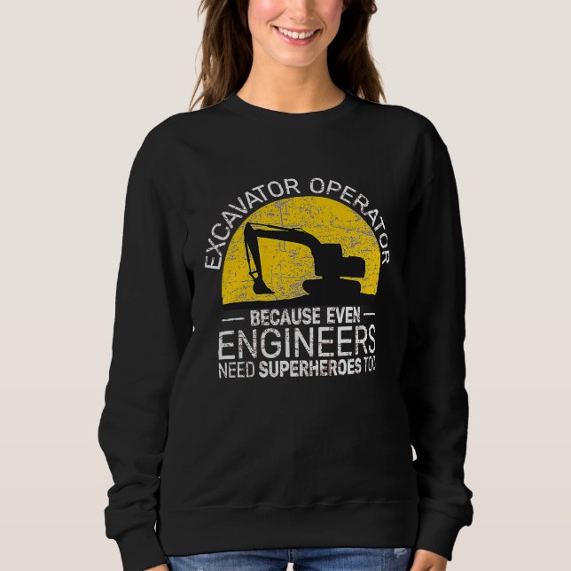 Sudadera construction equipment men kids heavy equipment op (Anverso)