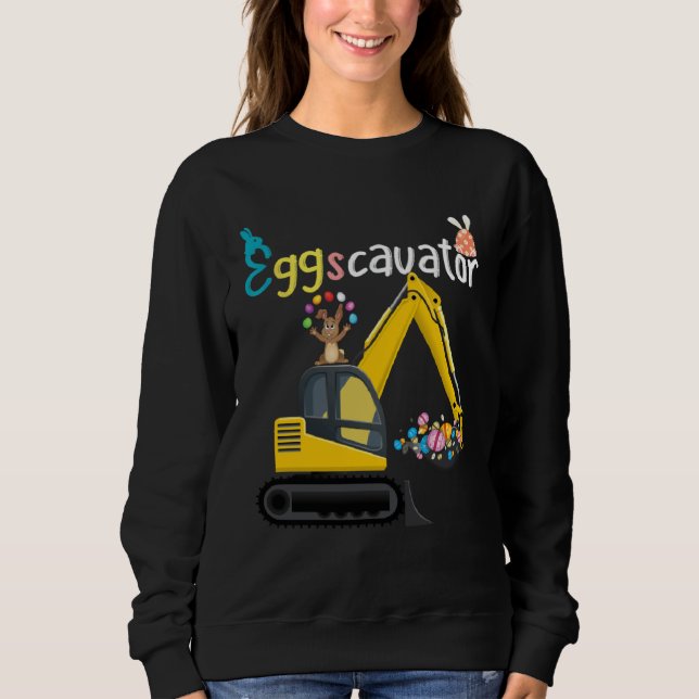 Sudadera Construction Excavator Easter Day Egg Hunt for Boy (Anverso)