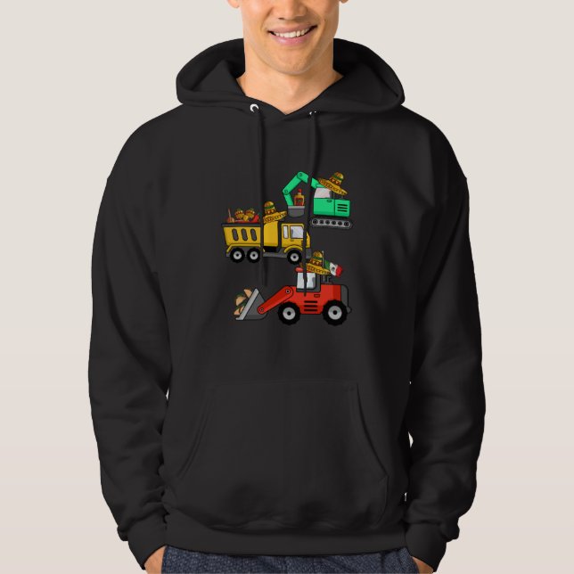 Sudadera Construction Excavator Taco Mexican Crane Cinco De (Anverso)