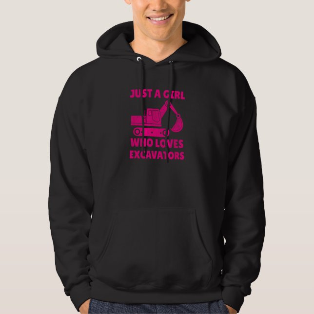 Sudadera Construction Girl Excavator Truck Building Site He (Anverso)