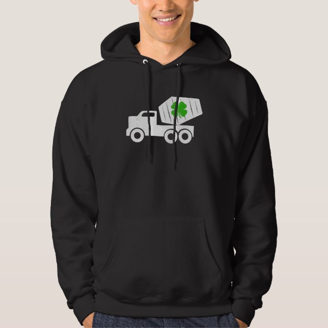 Sudadera Construction Truck St Patrick s Day Shamrock Kids (Anverso)