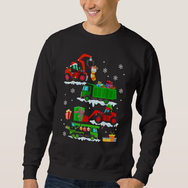 Sudadera Construction Vehicle Christmas Red Trucks Winter B (Anverso)