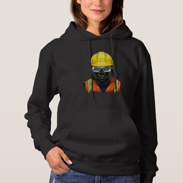 Sudadera Construction Worker Gorilla Laborer Ape Animal Gor (Anverso)