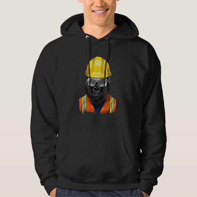 Sudadera Construction Worker Gorilla Laborer Ape Animal Gor (Anverso)