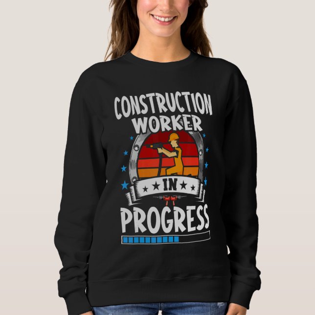 Sudadera Construction Worker In Progress Trainee Student (Anverso)
